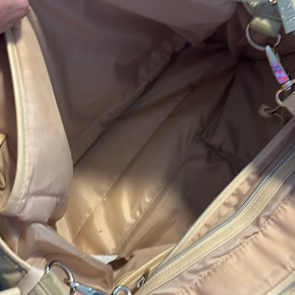 Beis Tan Leather Diaper Bag
